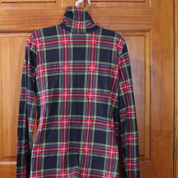 J. Crew Classic Plaid Turtle Neck Long Sleeve T-shirt LG - Picture 8 of 12